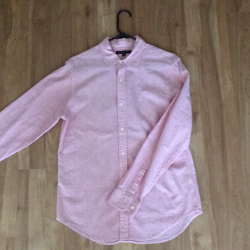 Red and white Banana Republic button up
